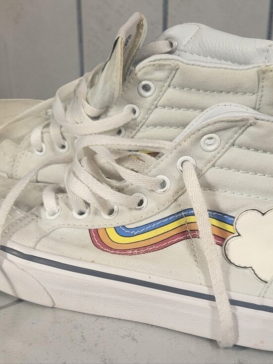 Vans Other - VANS Sk8-Hi Zip (Rainbow Sidestripe) Girls Skate Canvas Sneakers Size 1
